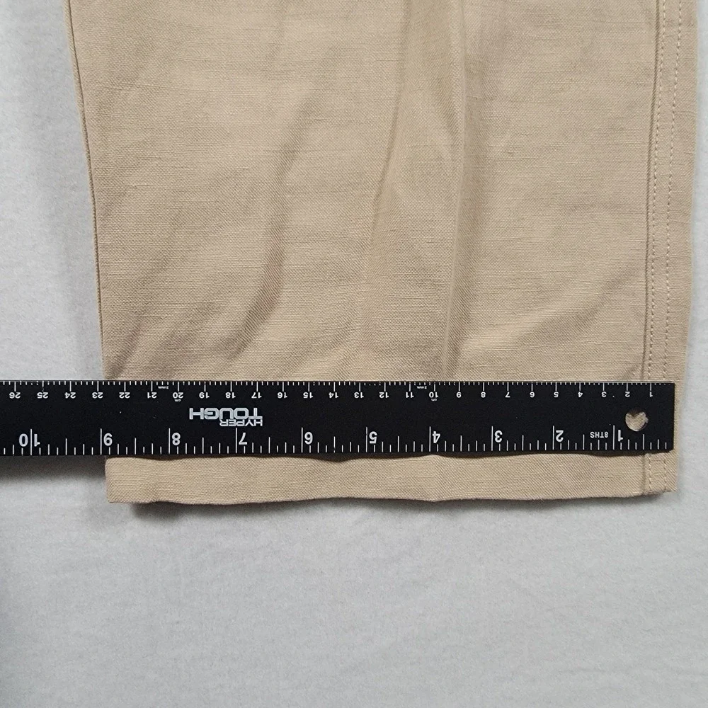 Tommy Bahama Brosnan Pants Mens 40x30 Khaki Linen Silk Flat Front Chino Coastal